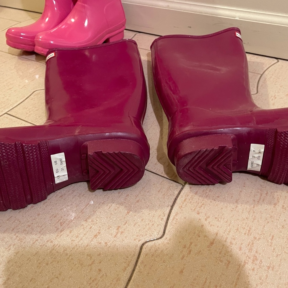Hunter Rubber Rain Boots Purple Fits Size 5-6 - Picture 3 of 4